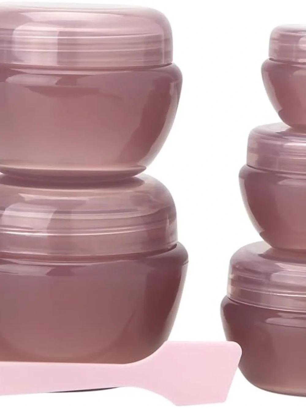 Bliss Translucent Pale Rose Travel Jars - 5 Pack